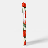 Coques Case-Mate iPhone Motif de champ de tulipe rouge monogramme personna (Verso / Gauche)