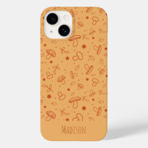 Coque Pour iPhone 14 Motif de champignon automnal brun terreux