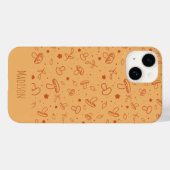 Coques Case-Mate iPhone Motif de champignon automnal brun terreux (Verso (horizontal))