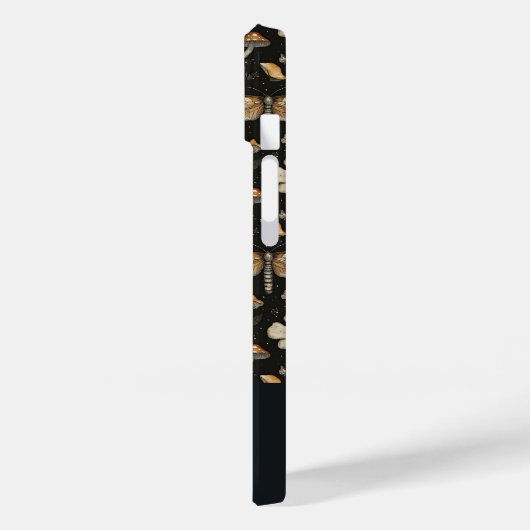 Coques Case-Mate iPhone Motif de champignons et de fleurs avec nom (Verso / Gauche)