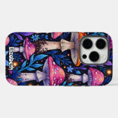 Coques Case-Mate iPhone Motif de champignons psychédéliques (Verso (horizontal))