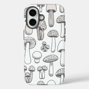 Coques iPhone 16 Motif de champignons Whimsical