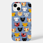 Coques Case-Mate iPhone Motif de chat bleu (Verso)