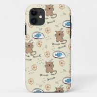 motif de chat et de poissons