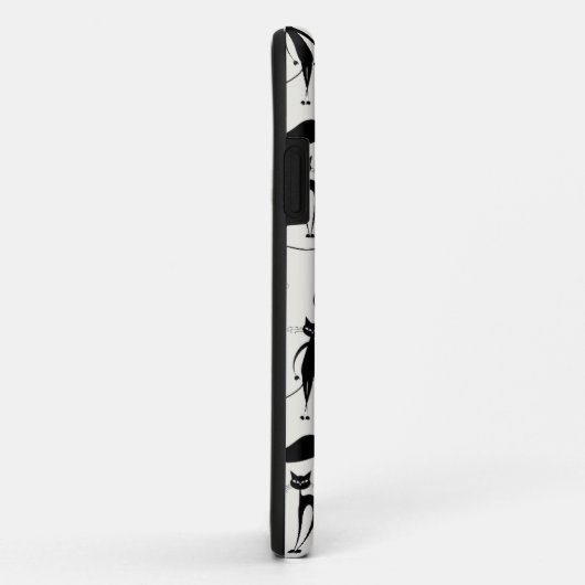 Coques Case-Mate iPhone motif de chat noir (Dos/Droite)
