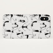 Coques Case-Mate iPhone Motif de chat noir élancé fantaisiste (Dos (Horizontal))