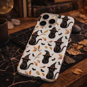 Coque iPhone 15 Pro Max Motif de chat noir Halloween - Chat sorcière 
