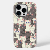 Coques Case-Mate iPhone Motif de chats blancs et gris (Verso)
