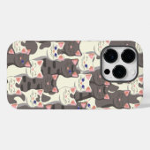 Coques Case-Mate iPhone Motif de chats blancs et gris (Verso (horizontal))