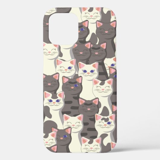 Coques Case-Mate iPhone Motif de chats blancs et gris (Verso)