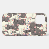 Coques Case-Mate iPhone Motif de chats blancs et gris (Verso (horizontal))