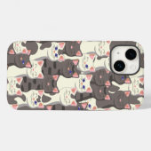 Coques Case-Mate iPhone Motif de chats blancs et gris (Verso (horizontal))