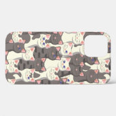 Coques Case-Mate iPhone Motif de chats blancs et gris (Verso (horizontal))