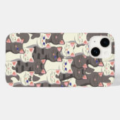 Coques Case-Mate iPhone Motif de chats blancs et gris (Verso (horizontal))