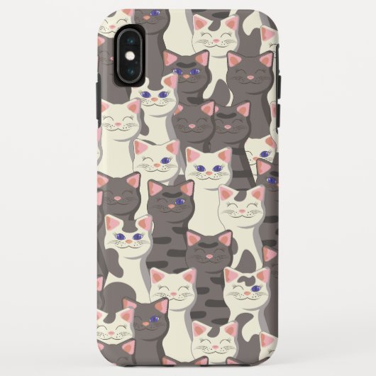 Coques Case-Mate iPhone Motif de chats blancs et gris (Dos)