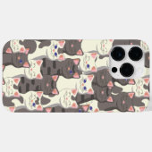 Coques Case-Mate iPhone Motif de chats blancs et gris (Verso (horizontal))