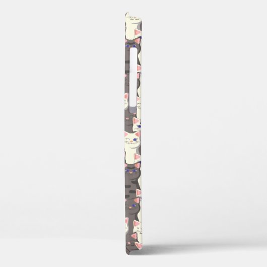 Coques Case-Mate iPhone Motif de chats blancs et gris (Verso / Gauche)