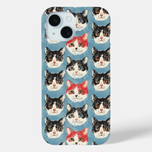 Coques Case-Mate iPhone Motif de chats rouges et noirs (Verso)