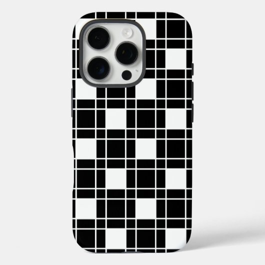 Coques Case-Mate iPhone Motif de chèques en noir et blanc (Verso)