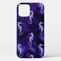 Motif de cheval marin coloré Océan Glamour