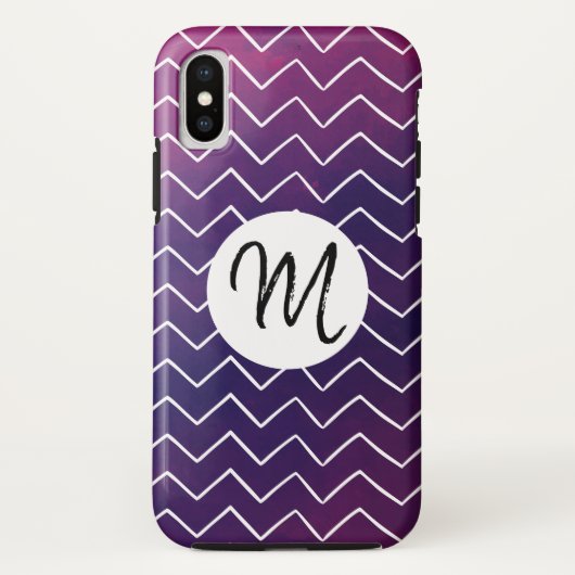 Coques Case-Mate iPhone motif de chevron dessiné Monogram Script (Dos)