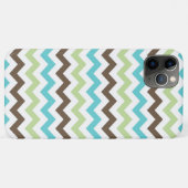 Coques Case-Mate iPhone Motif de chevrons de zigzag d'Aqua et de brun (Dos (Horizontal))