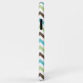 Coques Case-Mate iPhone Motif de chevrons de zigzag d'Aqua et de brun (Dos/Droite)