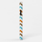 Coques Case-Mate iPhone Motif de chevrons de zigzag d'orange et d'Aqua (Dos/Droite)