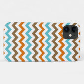 Coques Case-Mate iPhone Motif de chevrons de zigzag d'orange et d'Aqua (Dos (Horizontal))