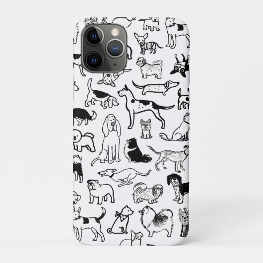 Coques Case-Mate iPhone Motif de chiens noirs et blancs | Cute Canine Love (Dos)