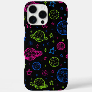 Coques iPhone 16 Pro Max Motif de ciel nocturne minimaliste néon espace et