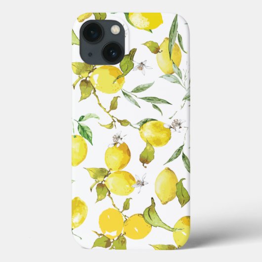 Coques Case-Mate iPhone Motif de citron à l'aquarelle (Verso)