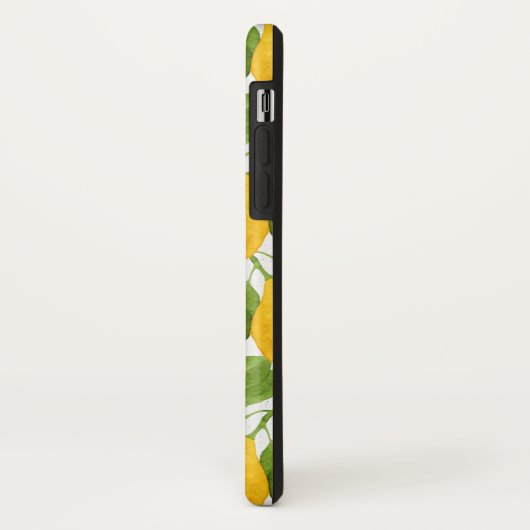 Coques Case-Mate iPhone Motif de citrons d'aquarelle (Dos/Gauche)