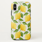 Coques Case-Mate iPhone Motif de citrons d'aquarelle (Dos)