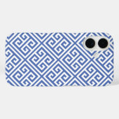 Coques Case-Mate iPhone Motif de clé grecque bleue (Verso (horizontal))