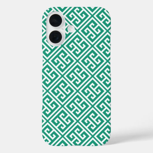 Coques Case-Mate iPhone Motif de clé grecque Emerald Green (Verso)