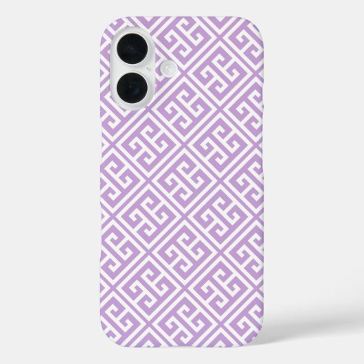Coques Case-Mate iPhone Motif de clé grecque Lavender (Verso)