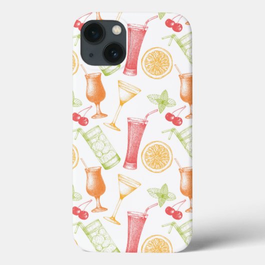 Coques Case-Mate iPhone Motif de cocktails esquissé (Verso)