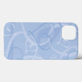 Coques Case-Mate iPhone Motif de coeur bleu (Verso (horizontal))