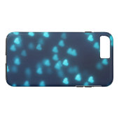 Coques Case-Mate iPhone Motif de coeur bleu brillant (Dos (Horizontal))