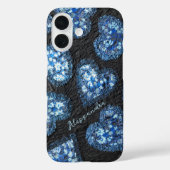 Coques Case-Mate iPhone Motif de coeur floral noir (Verso)