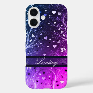 Coques iPhone 16 Motif de coeur floral romantique