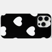 Coques Case-Mate iPhone Motif de coeur noir et blanc (Verso (horizontal))