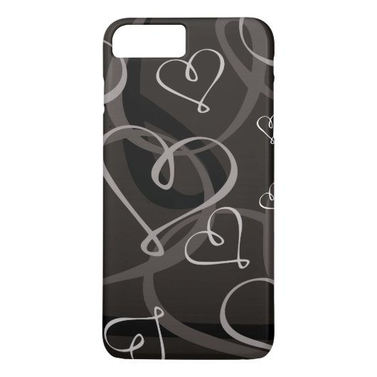 Coques Case-Mate iPhone Motif de coeur noir et blanc (Dos)