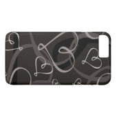 Coques Case-Mate iPhone Motif de coeur noir et blanc (Dos (Horizontal))
