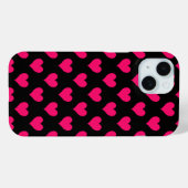 Coques Case-Mate iPhone Motif de coeur noir et rose (Verso (horizontal))