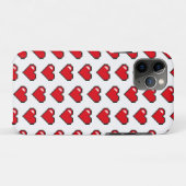Coques Case-Mate iPhone Motif de cœur pixelisé 8 bits rouge (Dos (Horizontal))