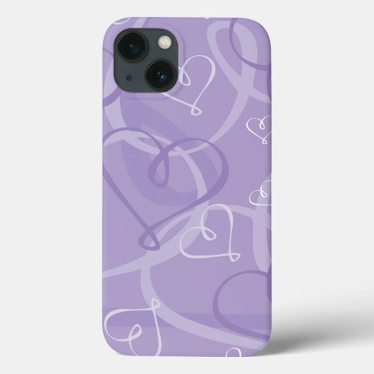 Coques Case-Mate iPhone Motif de coeur pourpre (Verso)