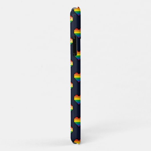 Coques Case-Mate iPhone Motif de coeur Rainbow 8 Bit (Dos/Droite)