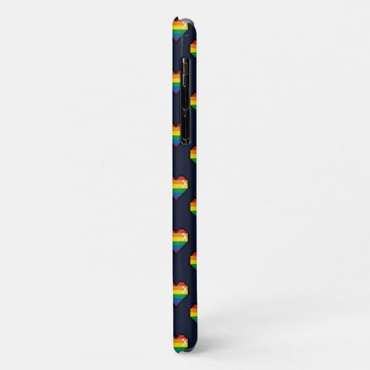 Coques Case-Mate iPhone Motif de coeur Rainbow 8 Bit (Dos/Gauche)